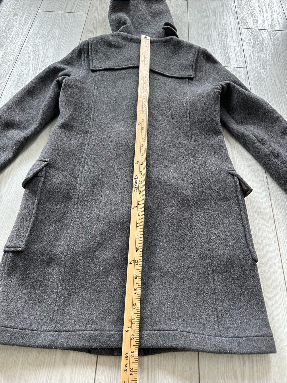 TNA Classic Hooded Duffle Wool Coat in Charcoal Gray  Small - Picture 8 of 8